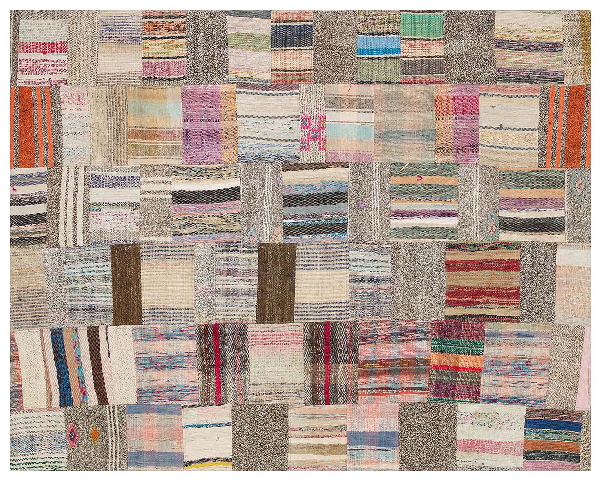 Eşsiz Anadolu Patchwork Eskitme El Dokuma Halı 168 x 213 cm 6187 - Görsel 4