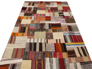 Klasik Modern Patchwork Eskitme El Dokuma Halı  152 x 243 cm 6188