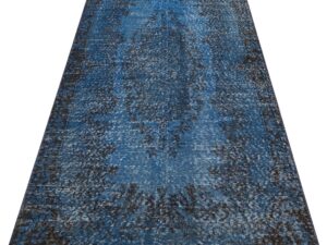 Göbekli Vintage Eskitme El Dokuma Halı Mavi Rengi  115 x 248 cm 8707