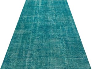 Vintage Eskitme El Dokuma Halı  Buz Mavi Rengi 138 x 253 cm 8721