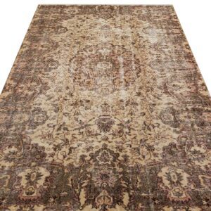 Gerçek El Dokuma Eskitme Vintage  Halı 161 x 267 cm 8802