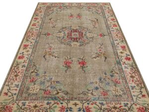 El Dokuma Vintage Eskitme Halı 162 x 277cm 8846