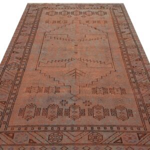 El Dokuma Vintage Eskitme Halı 168 x 270 cm 8848