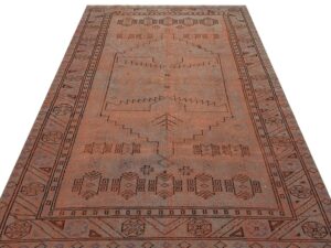 El Dokuma Vintage Eskitme Halı 168 x 270 cm 8848