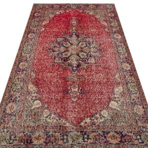 Eşsiz Anadolu Vintage Eskitme El Yapımı  Halı 123 x 230 cm 9064