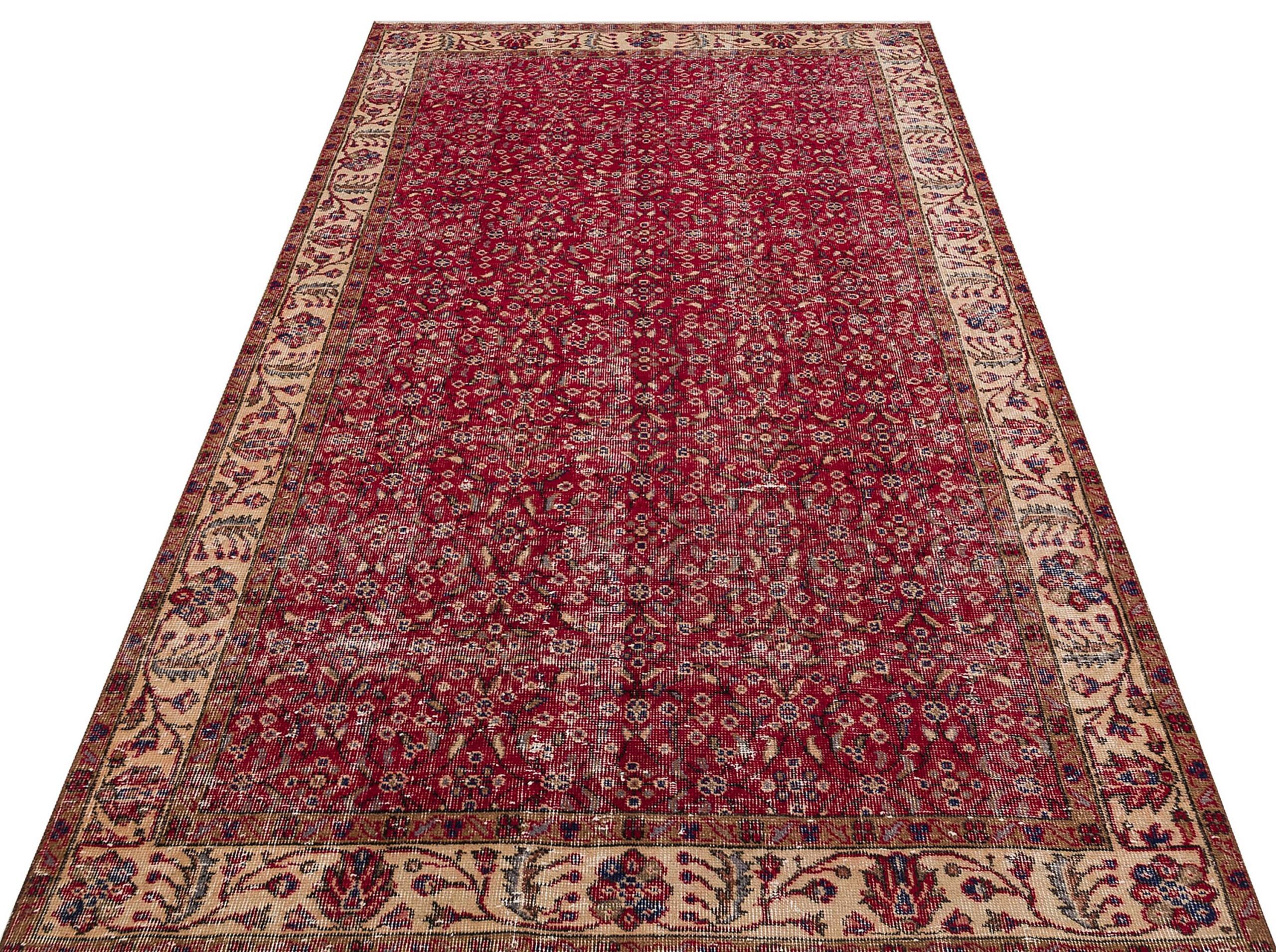 Eskitme Vintage %100 El Yapımı  Halı 146 x 260 cm 9102