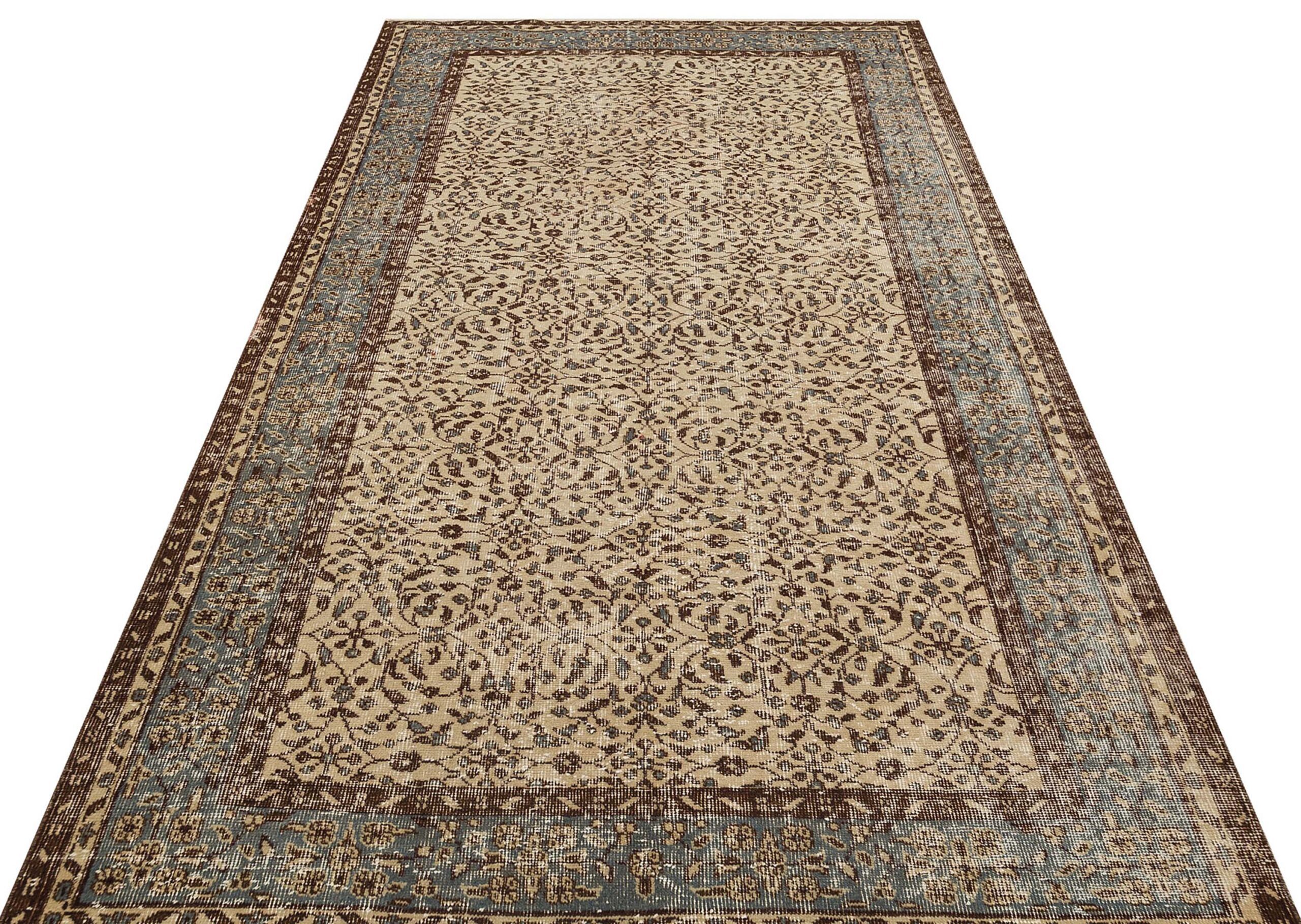 Özel Vintage Eskitme El Yapımı  Halı 159 x 277 cm 9103
