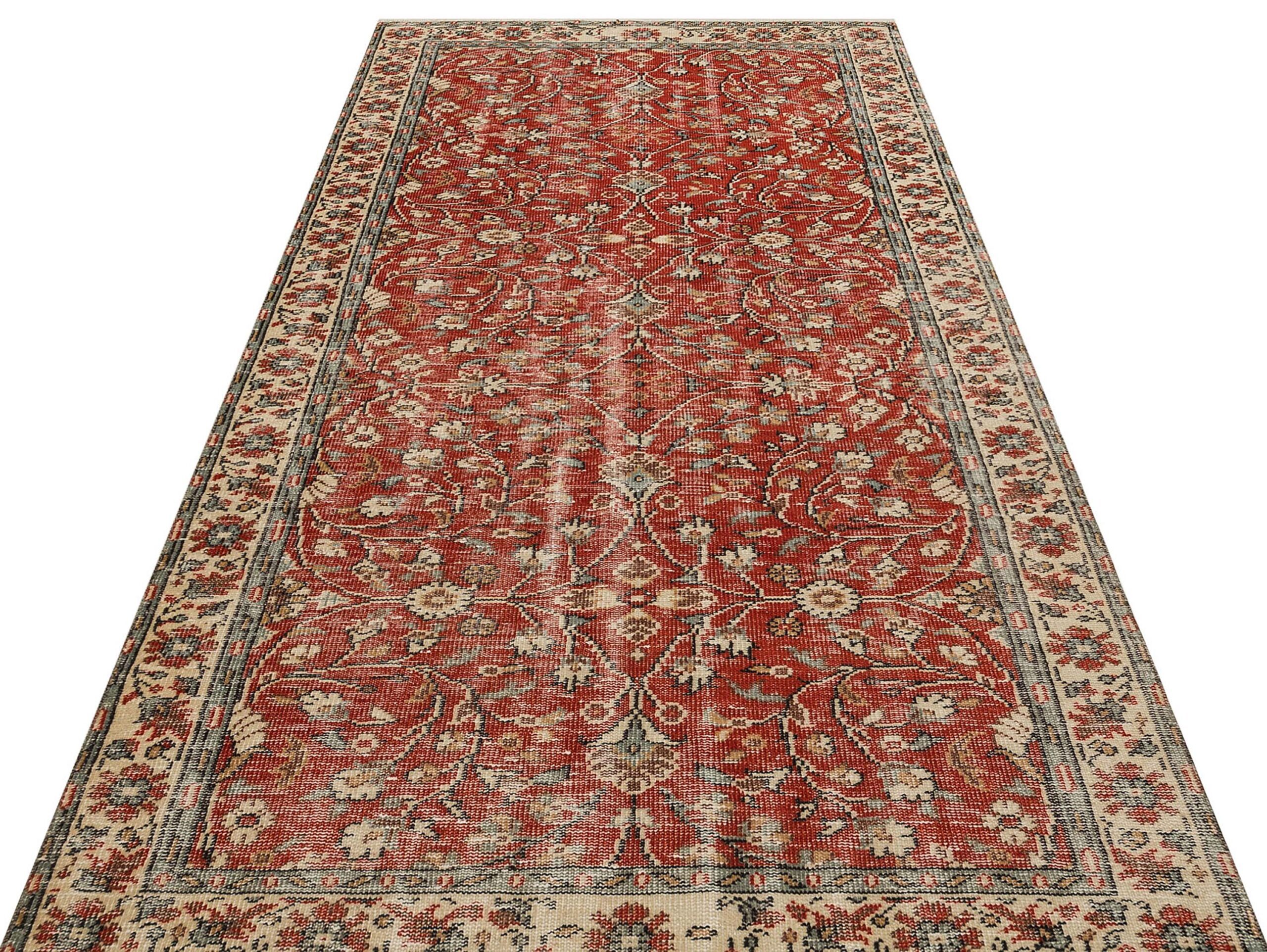 Klasik Modern Vintage Eskitme El Yapımı  Halı 151 x 276 cm 9111