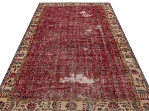 Klasik Modern Vintage Eskitme El Yapımı  Halı 172 x 280 cm 9114