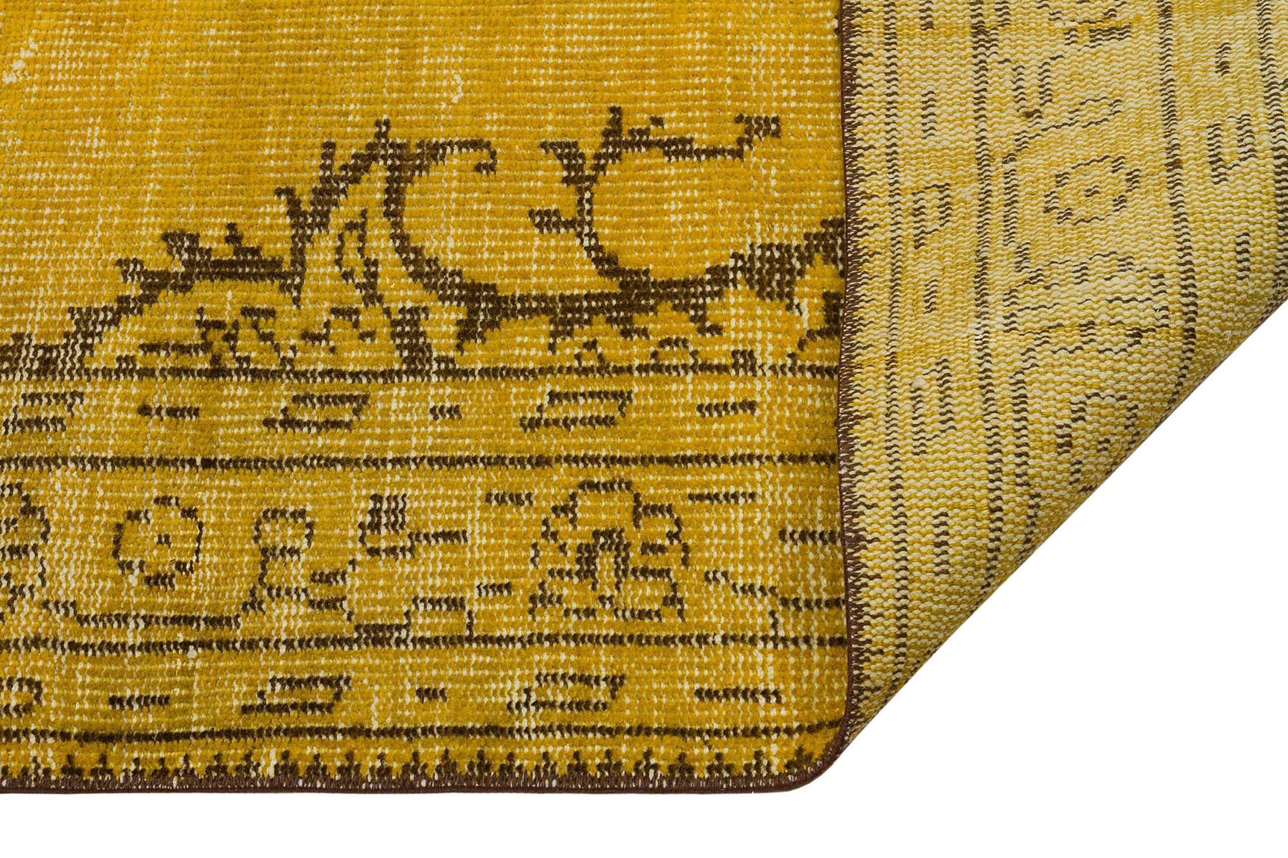 Eşsiz Anadolu Vintage Eskitme El Yapımı Sarı Halı 160 x 292 cm 9122 - Görsel 3