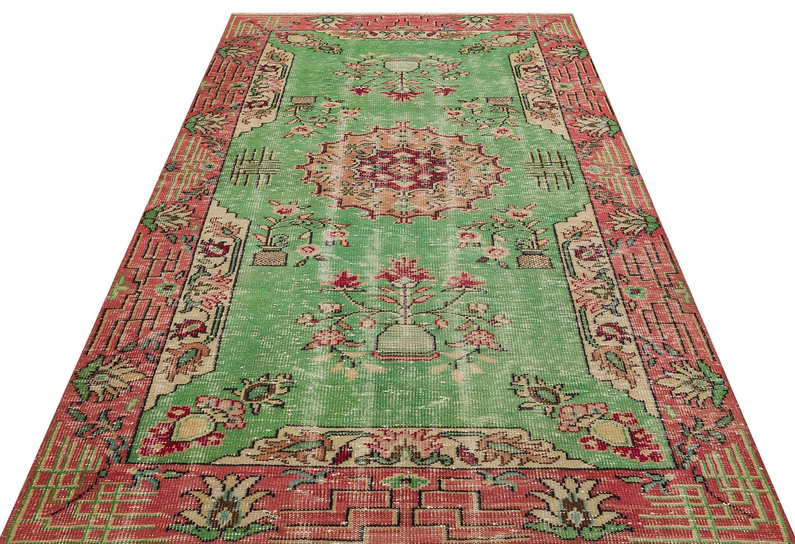 Özel Vintage Eskitme El Yapımı  Halı 159 x 250 cm 9134