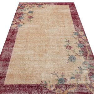 Eskitme El Yapımı  Yün Halısı 134 x 264 cm 9162
