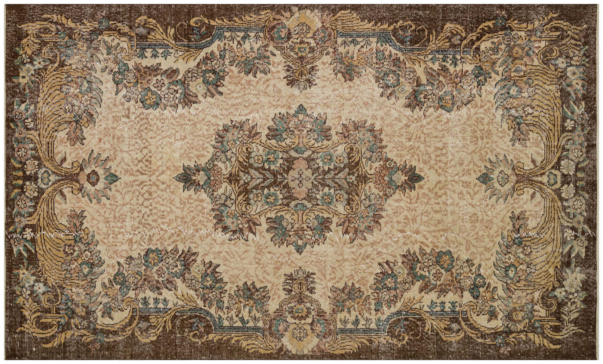 Klasik Modern Vintage Eskitme El Yapımı Halı 174 x 290 cm 9178 - Görsel 4