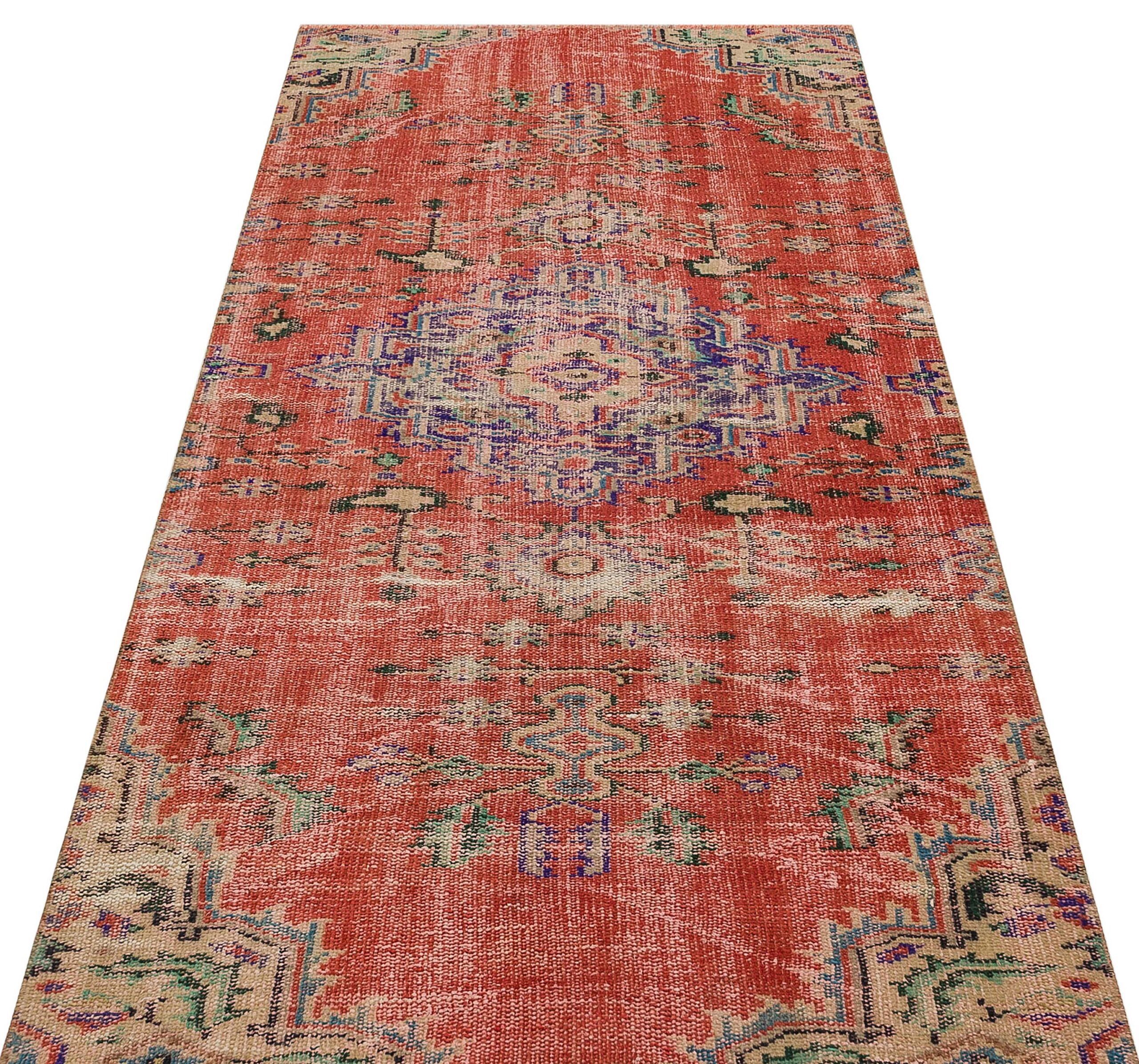 Vintage Eskitme El Yapımı  Halı 122 x 219 cm 9179
