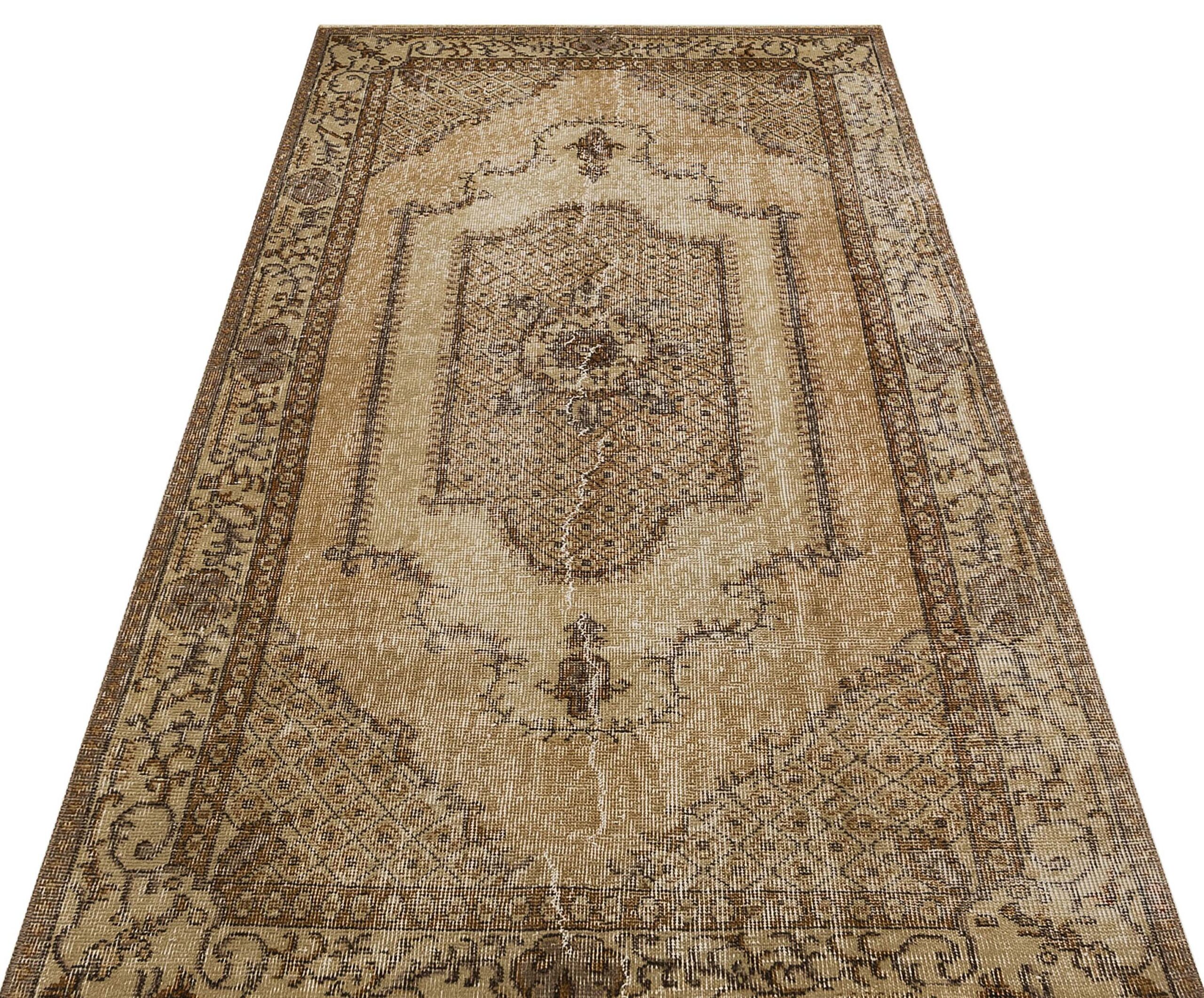 Eşsiz Anadolu Vintage Eskitme El Yapımı  Halı 115 x 210 cm 9194