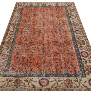 Eşsiz Anadolu Vintage Eskitme El Yapımı  Halı 136 x 228 cm 9213