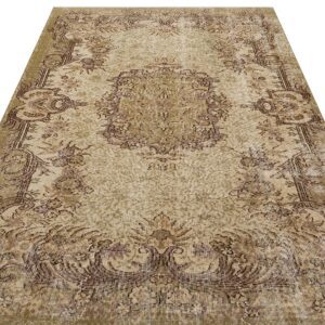 Klasik Modern Vintage Eskitme El Yapımı  Halı  167 x 260 cm 9251