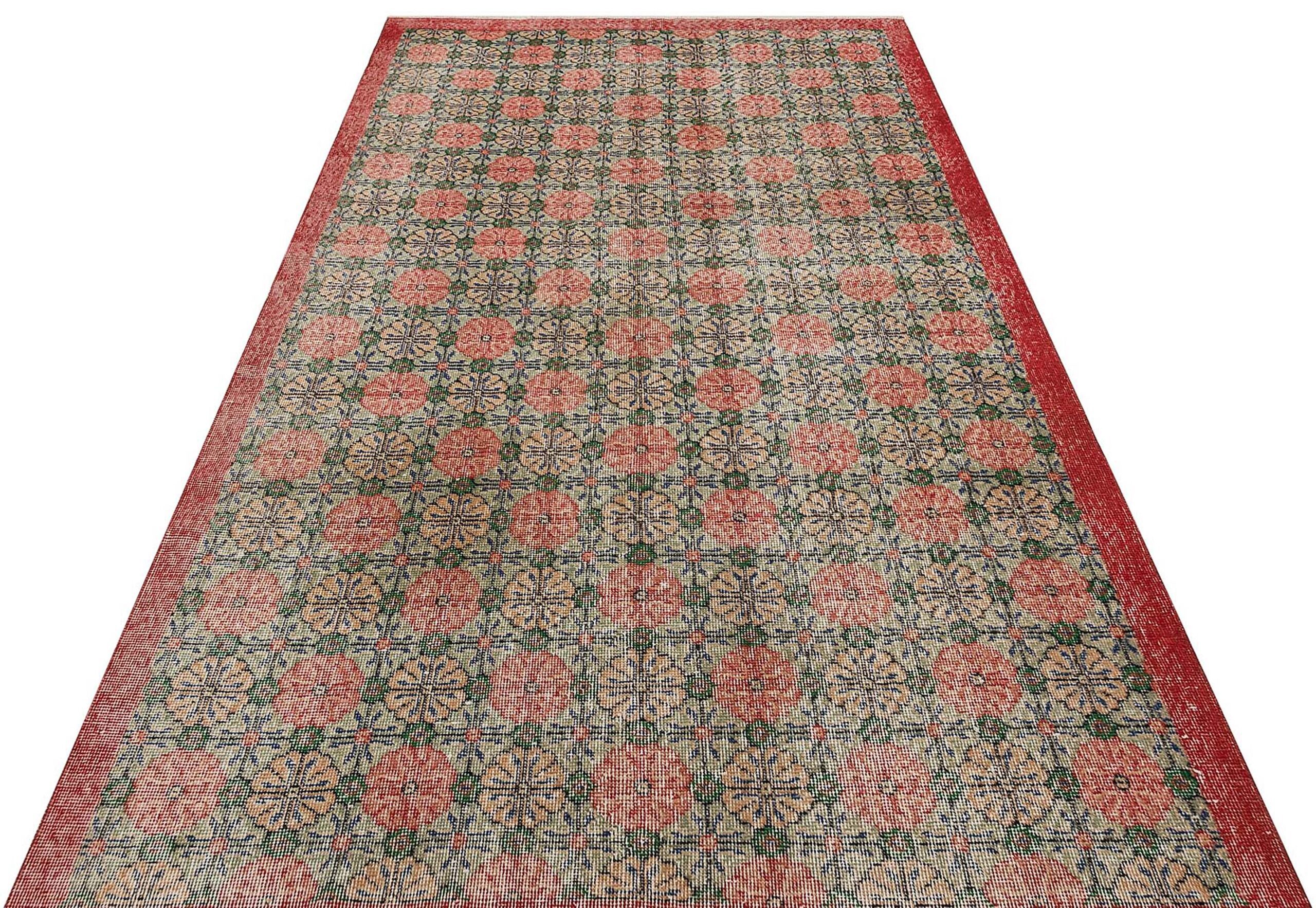 Vintage Eskitme El Dokuma Halı 165 x 277 cm 9325