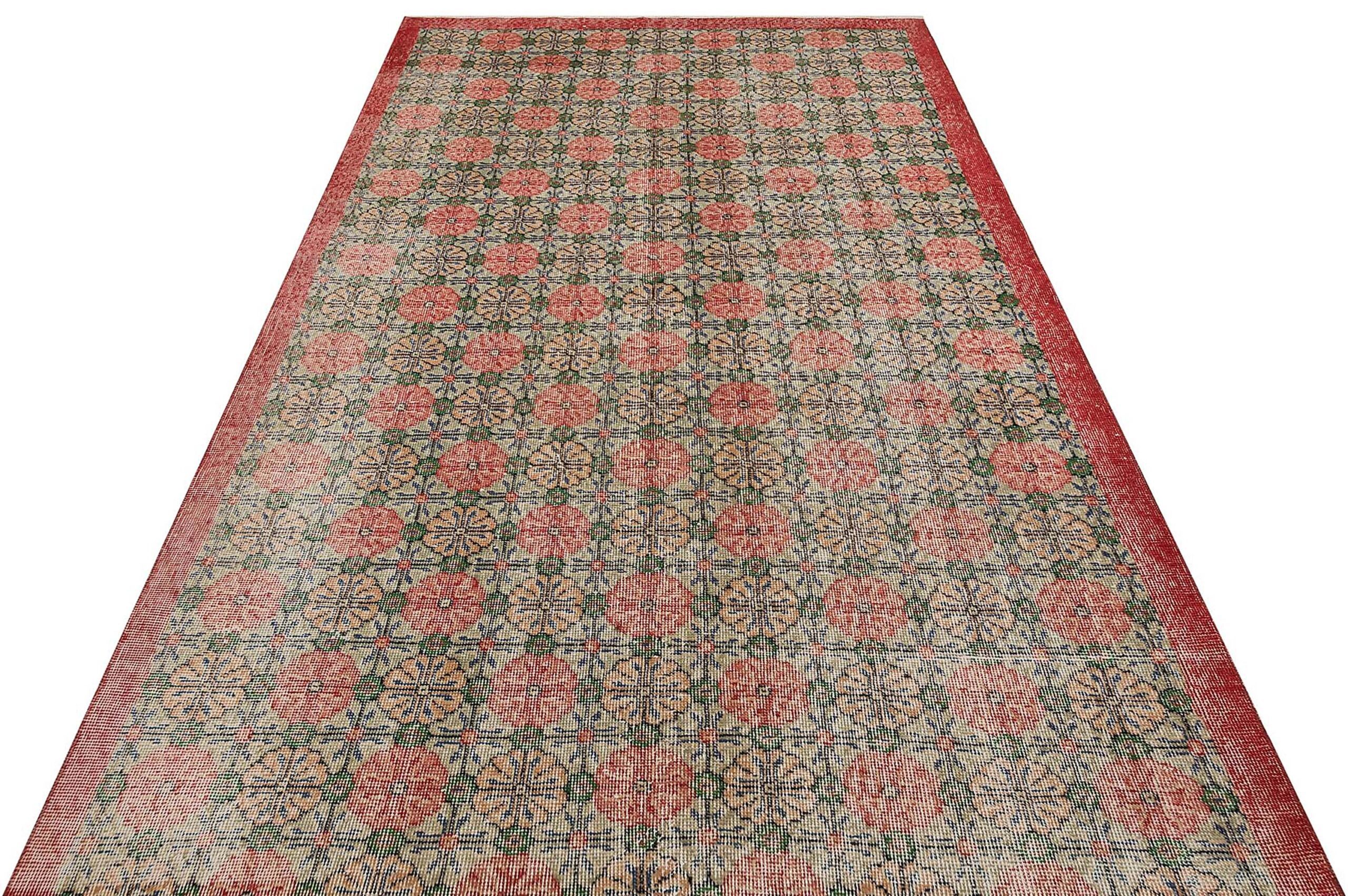 Gerçek El Dokuma Eskitme Vintage Halı 169 x 280 cm 9332