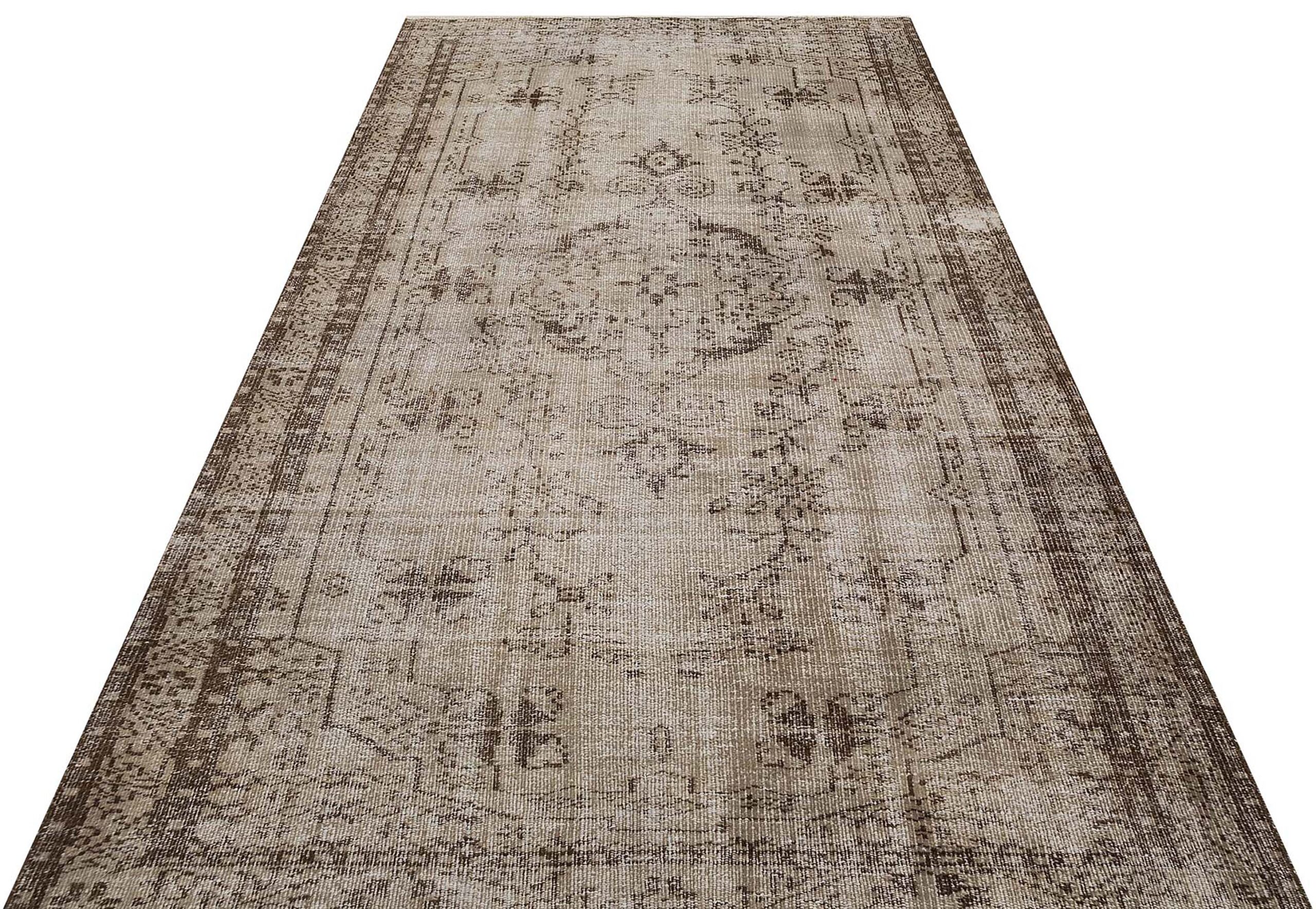Klasik Modern Vintage Eskitme El Dokuma Halı  166 x 280 cm 9355