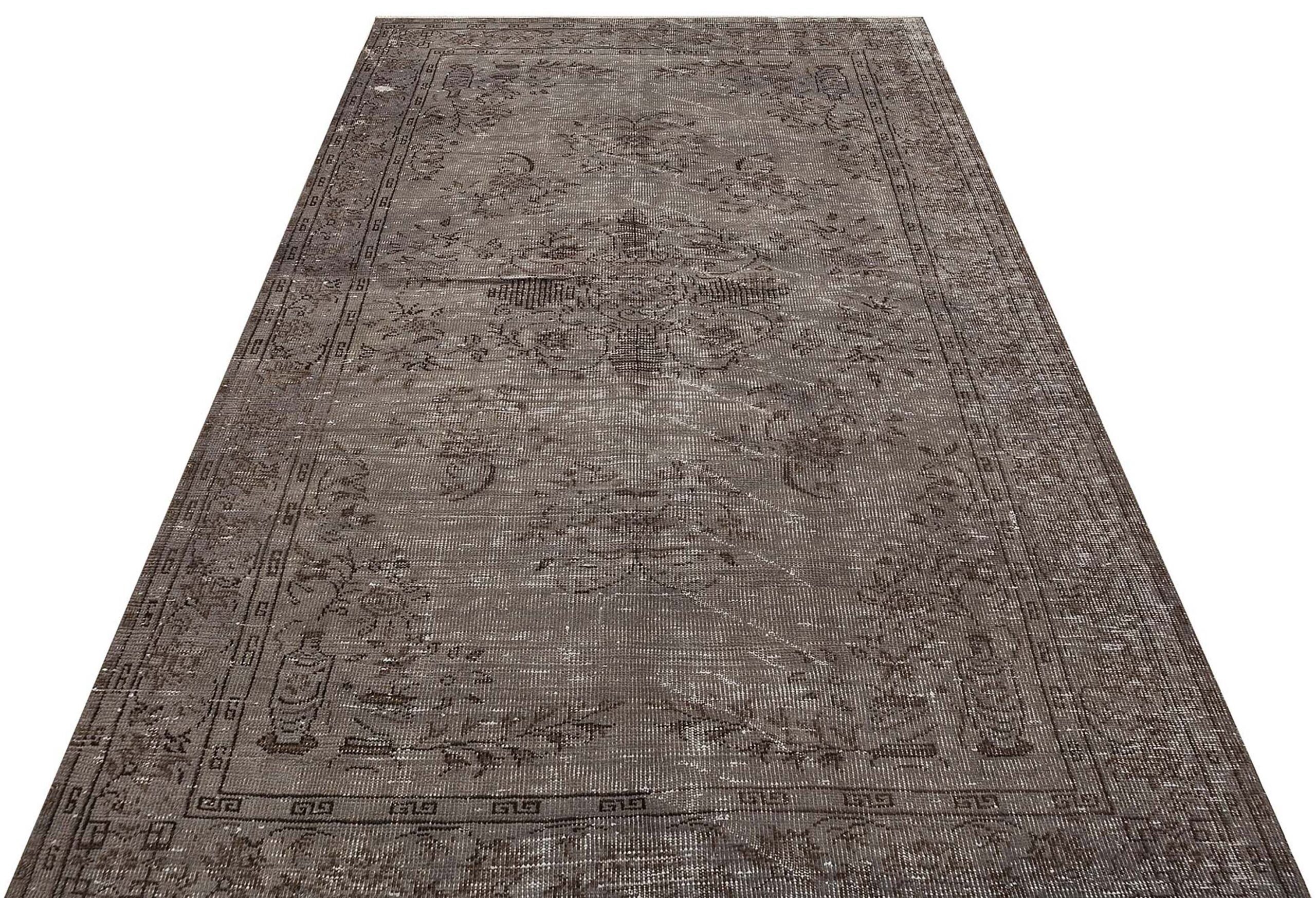 Klasik Modern Vintage Eskitme El Dokuma Halı 168 x 258 cm 9359