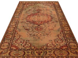 Gerçek El Dokuma Eskitme Vintage Halı 172 x 253 cm 9367