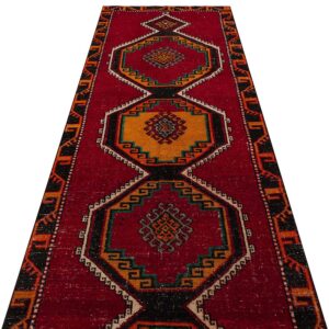 Eskitme El Dokuma Vintage Yolluk Halı 115 x 354 cm 9441
