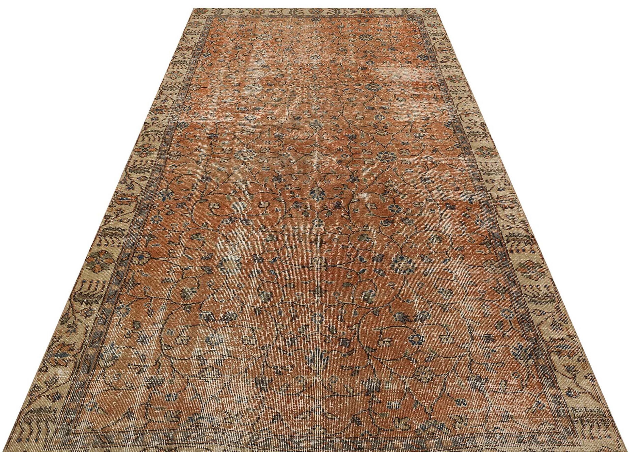 Klasik Modern Vintage Eskitme El Dokuma Halı 160 x 280 cm 9493