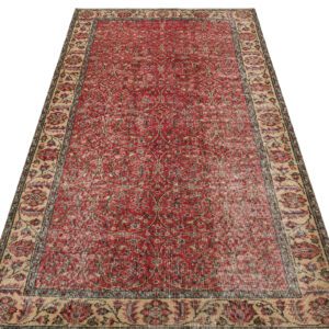 Eşsiz Renk ve Desenlerde Anadolu Vintage Eskitme El Dokuma Halı 114x212cm 9581