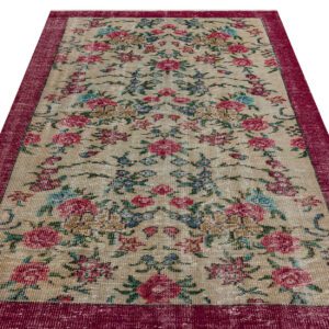 Eşsiz Renk ve Desenlerde Anadolu Vintage Eskitme El Dokuma Halı 148x225cm 9628