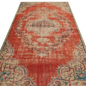 Eşsiz Renk ve Desenlerde Anadolu Vintage Eskitme El Dokuma Halı 150x278cm 9638