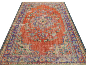 Eşsiz Renk ve Desenlerde Anadolu Vintage Eskitme El Dokuma Halı 165x250cm 9665