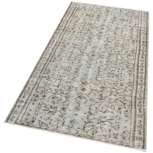 Eşsiz Anadolu Vintage Eskitme El Dokuma Halı 99 x 190 cm F1380
