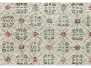 Gerçek EL Dokuma Özel Vintage Eskitme Halı  114 x 196 Model : F 1058