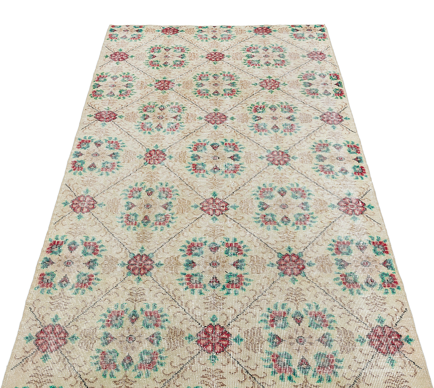 Gerçek EL Dokuma Özel Vintage Eskitme Halı 114 x 196 Model : F 1058 - Görsel 4