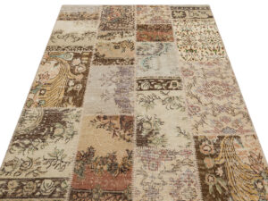 Klasik Modern Patchwork Eskitme El Dokuma Halı 140x200 cm 6193