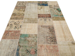 Klasik Modern Patchwork Eskitme El Dokuma Halı 160x230 cm 6196