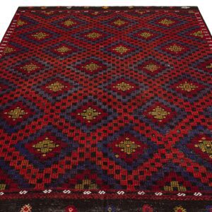 Gerçek El Dokuma Eskitme Vintage Kilim 187x237 cm 9861  |  Renkli