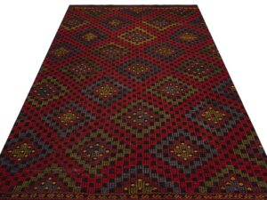 Klasik Modern Vintage Eskitme El Dokuma Kilim 170x274 cm 9879  |  Renkli