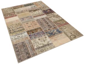 El Yapımı Keten Patchwork Halı 160x230 cm - 6289