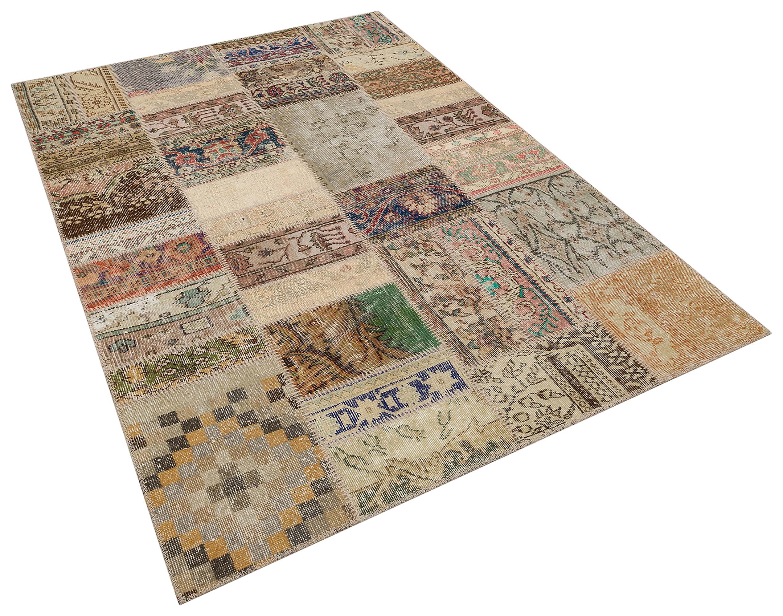 El Yapımı Geleneksel Patchwork Halı 160x230 cm - 6291