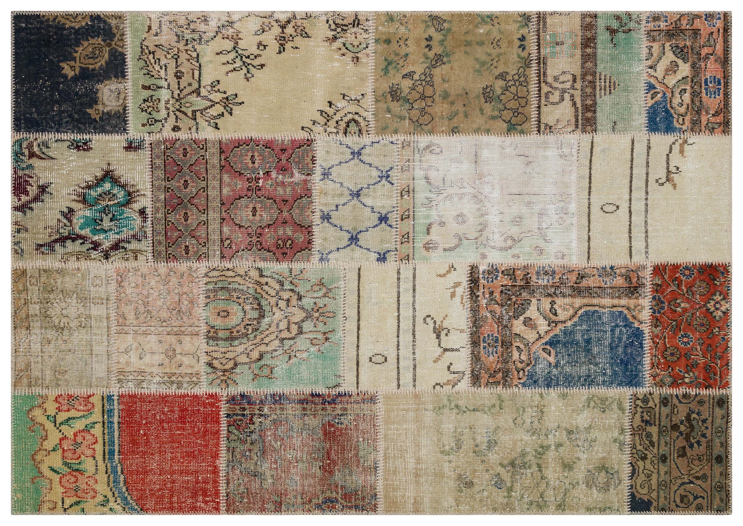 El Yapımı Boncuklu Patchwork Halı 160x230 cm - 6296 - Görsel 3