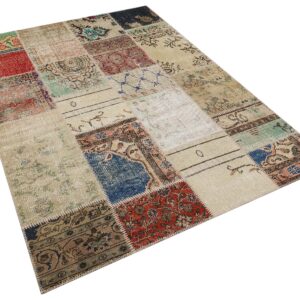 El Yapımı Boncuklu Patchwork Halı  160x230 cm - 6296