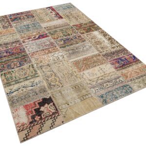 Zengin Desenleri İle İhtişamlı Patchwork Halı 160x230 cm - 6304