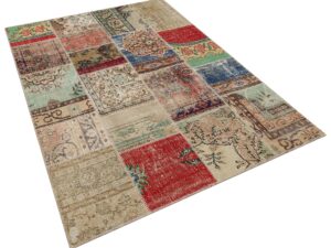 Birebir Özgünlüğü İle Dikkat Çeken Patchwork Halı 160x230 cm - 6308