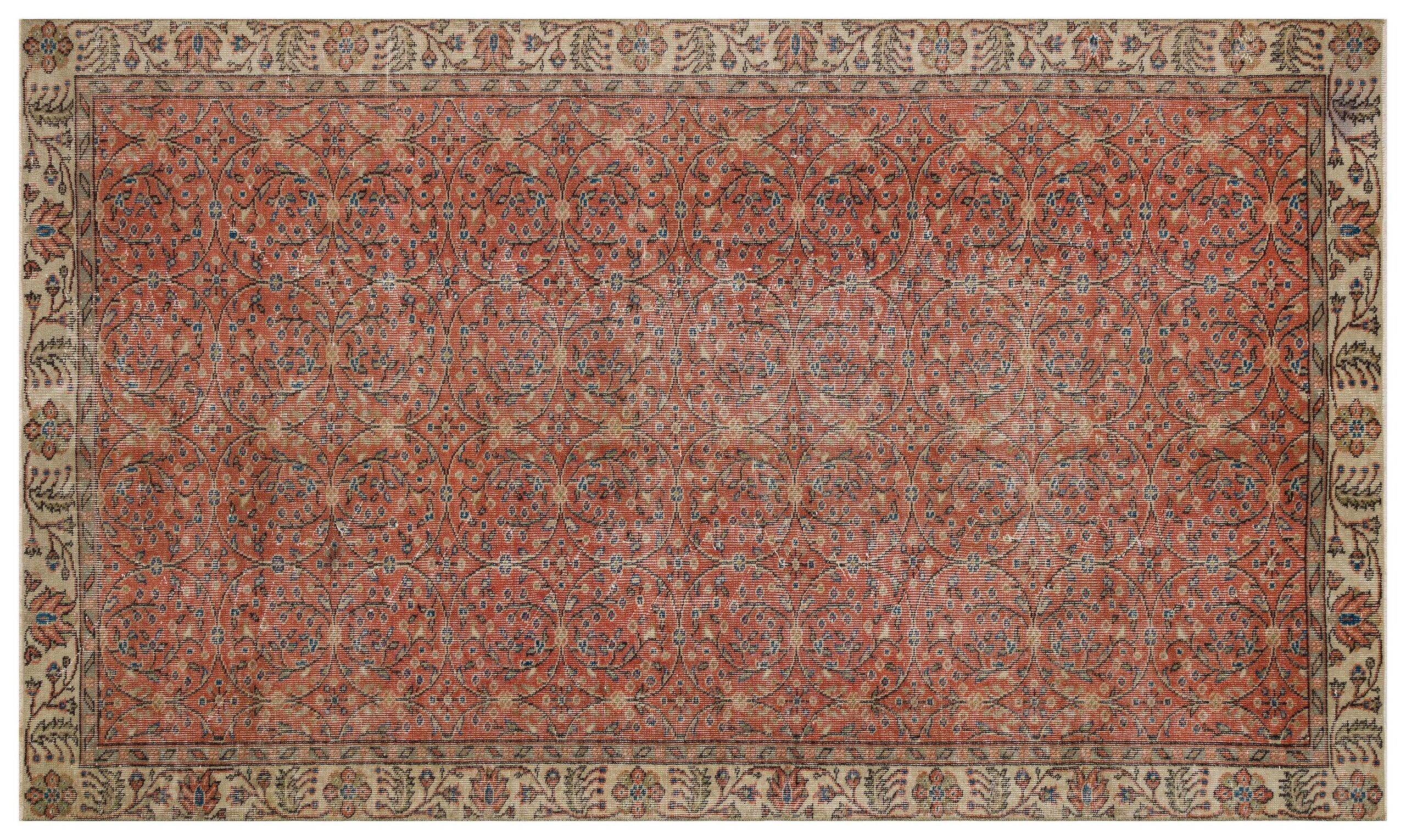 Rengarenk Eskitme El Dokuma Halı 160x275 cm 9893 - Kırmızı - Görsel 3