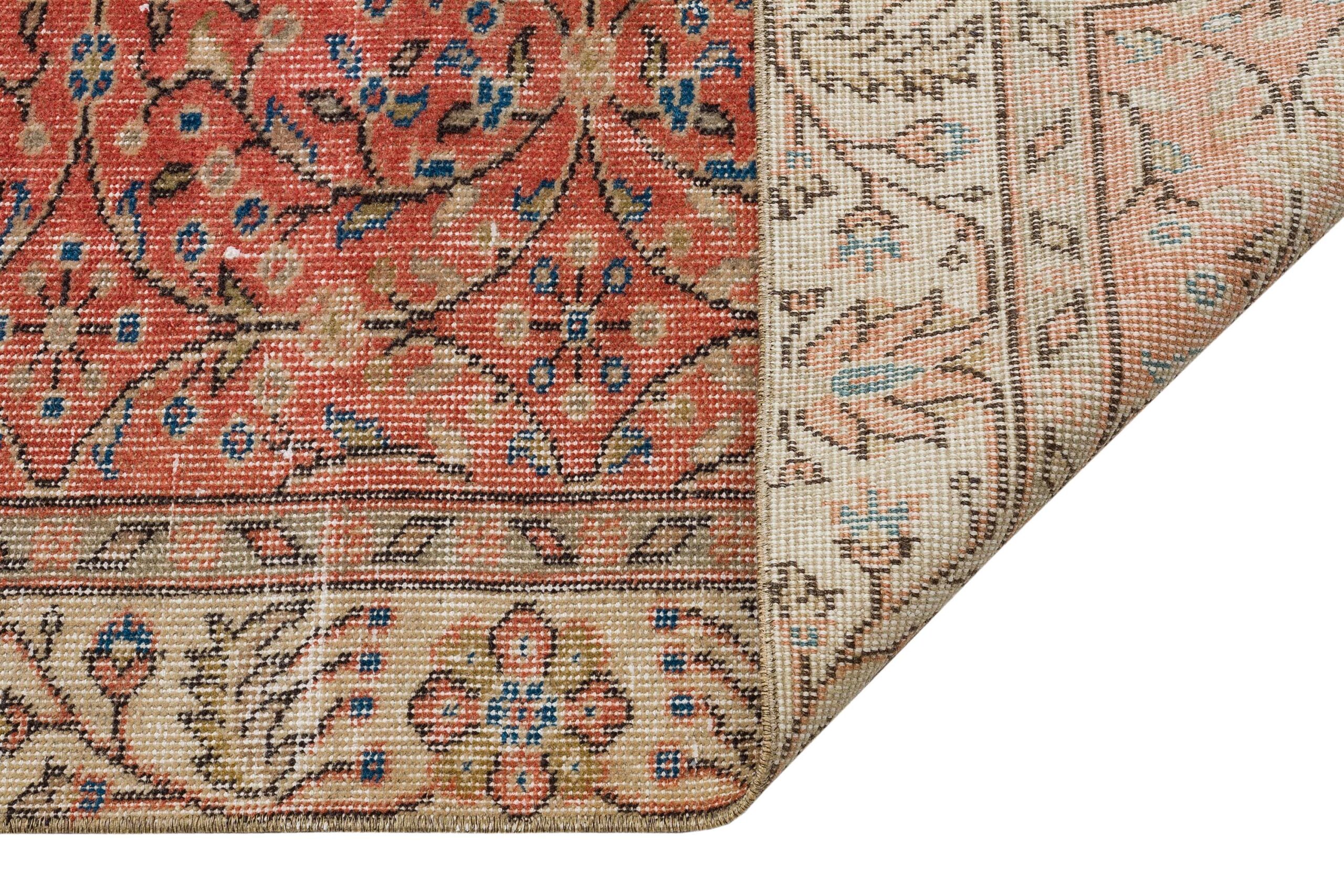 Rengarenk Eskitme El Dokuma Halı 160x275 cm 9893 - Kırmızı - Görsel 4