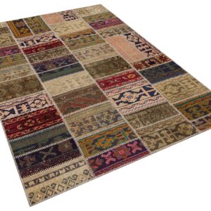 Çekici Renklerle Örülmüş Patchwork Halı 230X160 cm 6323