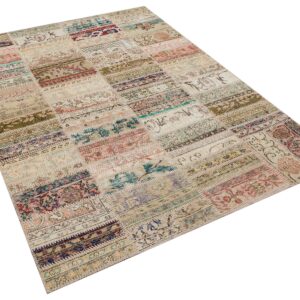 Doğal ve Sıcak Atmosfer Yaratan Patchwork Halı 230X160 cm 6338