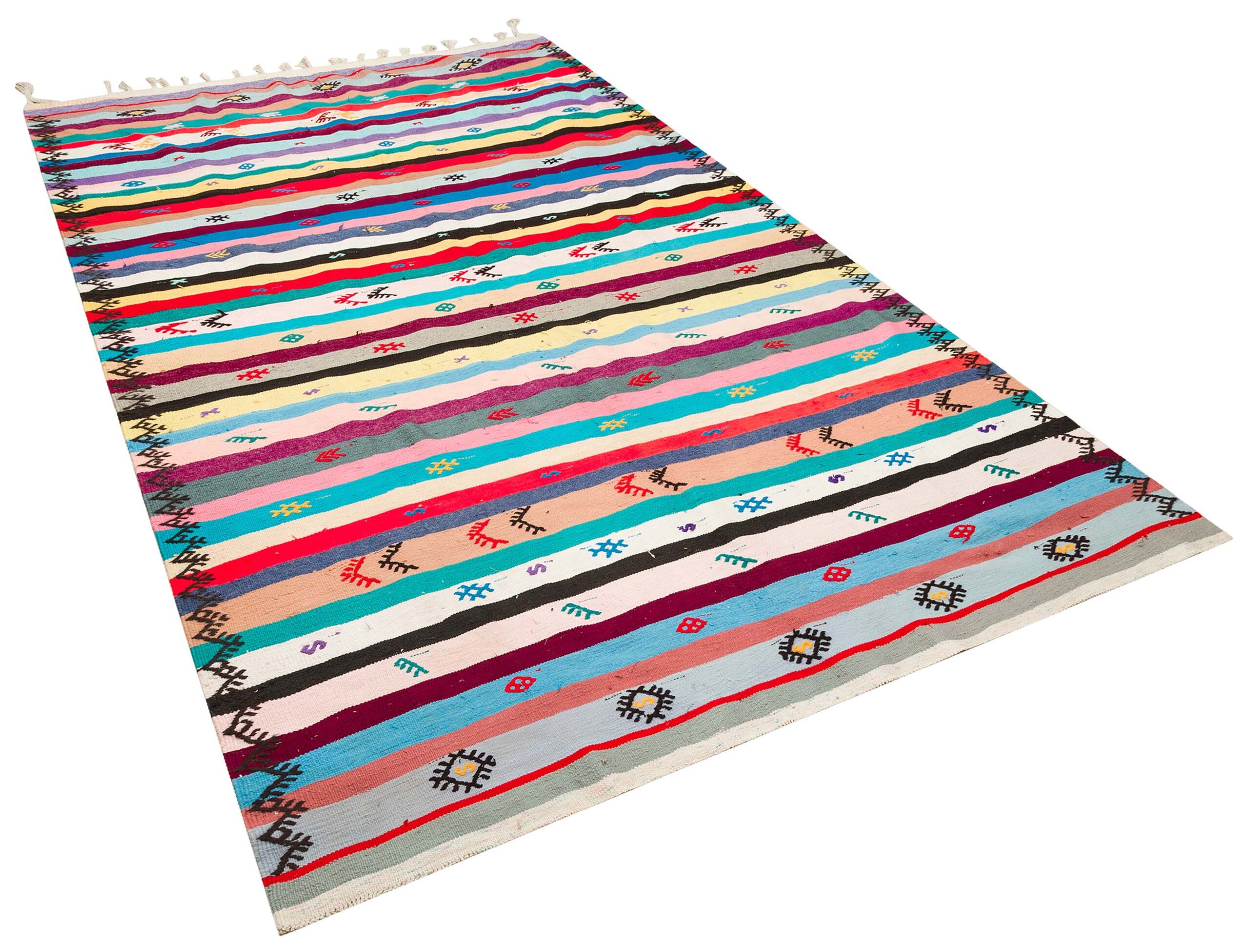 El Dokuma Sanatının Geleneksel Çizgileriyle Vintage Halı 197 x 330 cm 10034